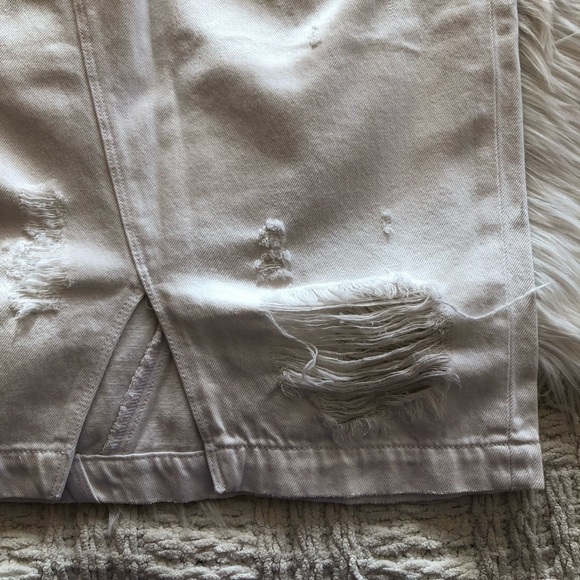 Rag & Bone The Distressed Pencil Skirt in White 25 - Picture 3 of 8